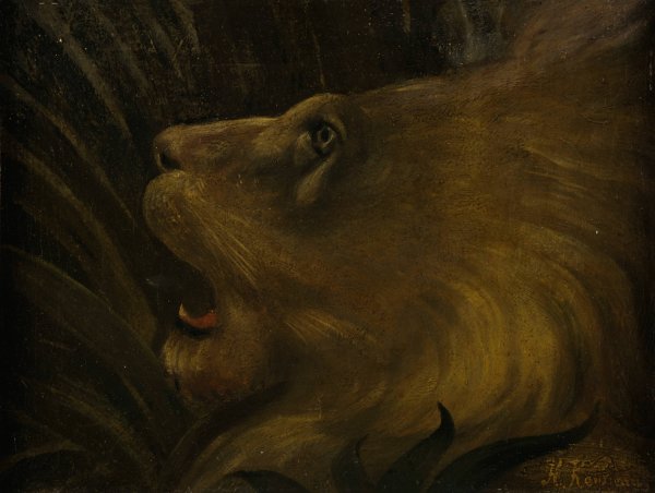 Main Product Photo of Tete de lion Painting by Henri Rousseau