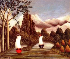 The Banks of the Oise by Henri Rousseau Oil Painting