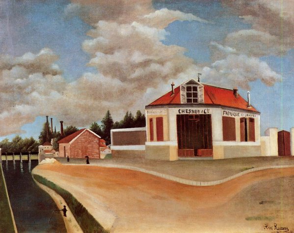 Main Product Photo of The Chair Factory Painting by Henri Rousseau