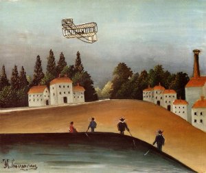 The Fishermen and the Biplane by Henri Rousseau Oil Painting