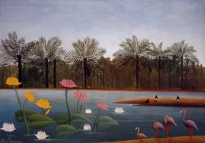 The Flamingos Oil painting by Henri Rousseau