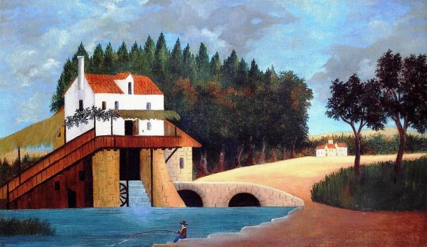 Main Product Photo of The Mill Painting by Henri Rousseau