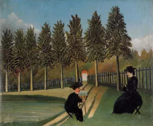 The Painter and His Wife Oil painting by Henri Rousseau