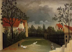 The Poultry Yard by Henri Rousseau Oil Painting
