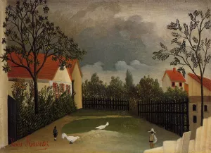 The Poultry Yard Oil painting by Henri Rousseau