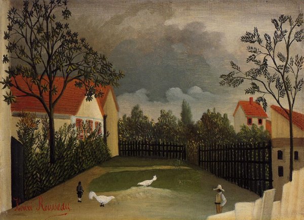 Main Product Photo of The Poultry Yard Painting by Henri Rousseau