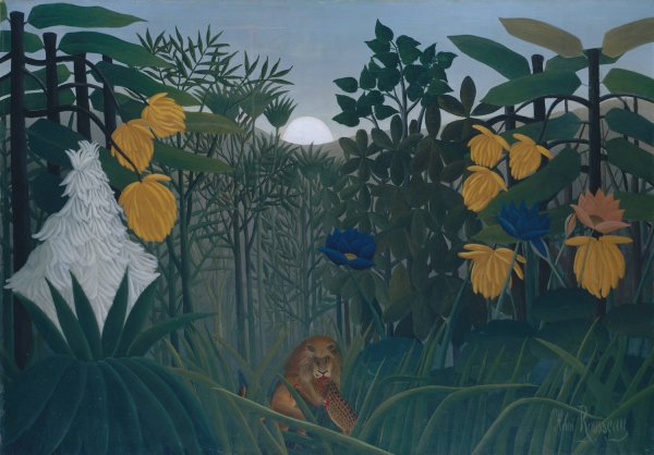 Main Product Photo of The Repast of the Lion  Painting by Henri Rousseau