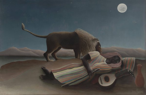 The Sleeping Gypsy  by Henri Rousseau - Hand-Painted Oil Painting Reproduction