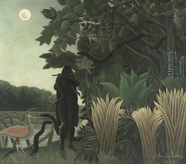 Main Product Photo of The Snake Charmer  Painting by Henri Rousseau