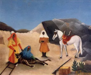 The Tiger Hunt by Henri Rousseau Oil Painting