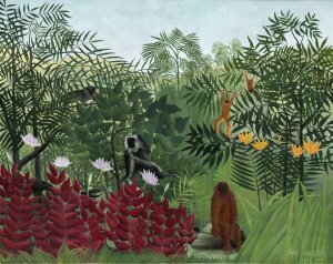 Tropical Forest with Monkeys by Henri Rousseau Oil Painting