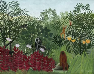 Tropical Forest with Monkeys by Henri Rousseau Oil Painting