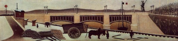 Main Product Photo of View of Grenelle Bridge Painting by Henri Rousseau