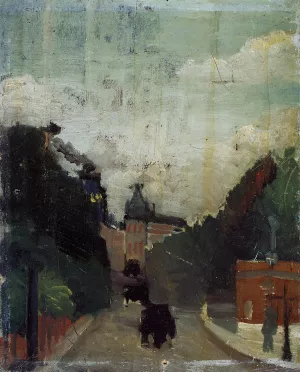 View of the Palais du Metropolitan Study by Henri Rousseau Oil Painting