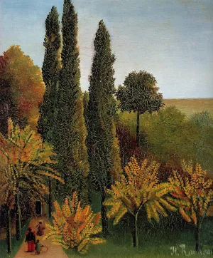 Walking in the Parc des Buttes-Chaumont by Henri Rousseau Oil Painting