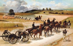Mobilizing the Canons by Henri Stanislas Rouart Oil Painting