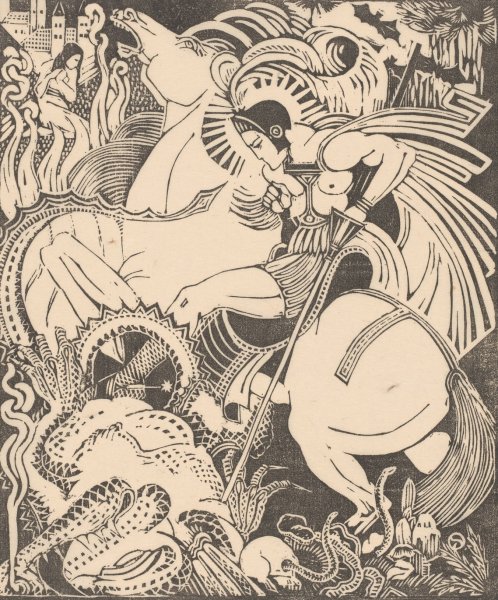 Main Product Photo of De drakendooder  Painting by Henri Van Der Stok