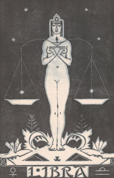 Main Product Photo of Sterrenbeeld weegschaal  Painting by Henri Van Der Stok