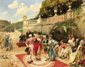 The Garden Party by Henri Victor Lesur Oil Painting