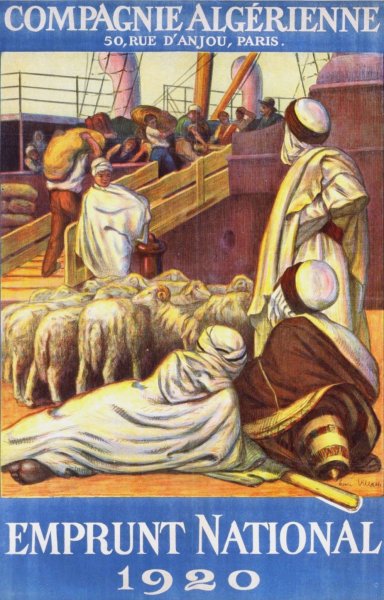 Main Product Photo of Emprunt National 1920 - Compagnie Algerienne  Painting by Henri Villain