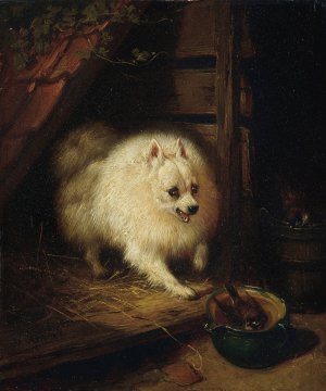 An Unwelcome Intruder by Henriette Ronner-Knip Oil Painting