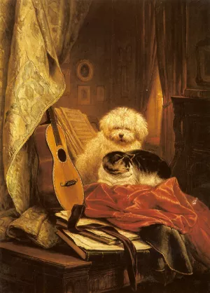 Best Friends by Henriette Ronner-Knip - Oil Painting Reproduction