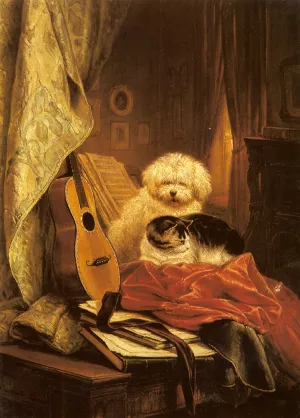 Best Friends by Henriette Ronner-Knip Oil Painting