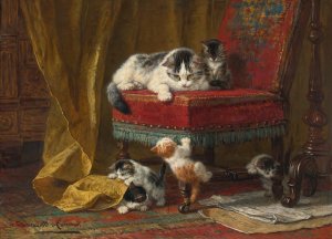 Mother's Pride by Henriette Ronner-Knip Oil Painting