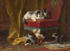 Mother's Pride by Henriette Ronner-Knip Oil Painting