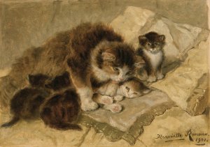 Mother's Pride by Henriette Ronner-Knip Oil Painting