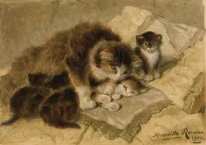 Mother's Pride by Henriette Ronner-Knip Oil Painting