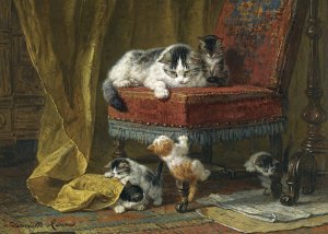 Mother's Pride by Henriette Ronner-Knip Oil Painting
