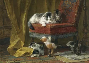 Mother's Pride by Henriette Ronner-Knip Oil Painting