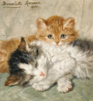 Sleepy Kittens by Henriette Ronner-Knip Oil Painting