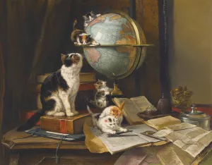 The Globetrotters by Henriette Ronner-Knip Oil Painting