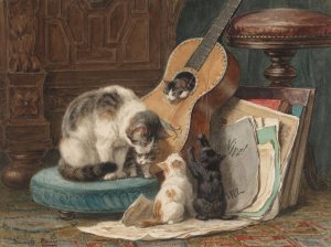 The Musicians by Henriette Ronner-Knip Oil Painting