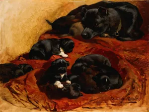 The Proud Mother Oil painting by Henriette Ronner-Knip