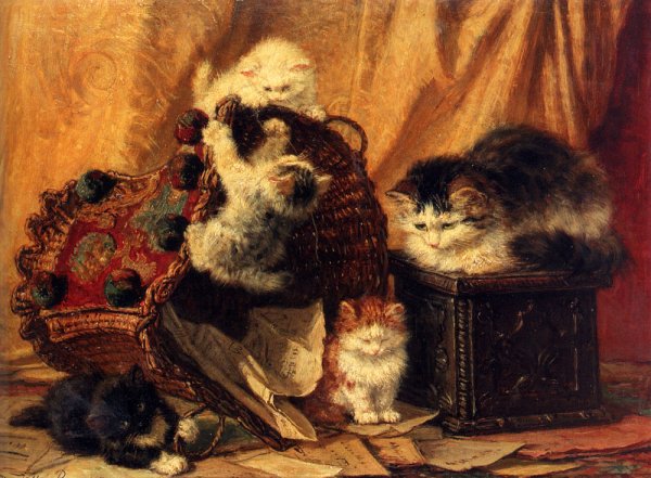 Main Product Photo of The Turned over Waste-Paper Basket Painting by Henriette Ronner-Knip