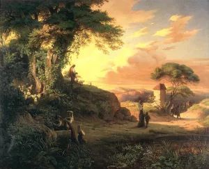 Romantic Scene by Henrik Weber - Oil Painting Reproduction