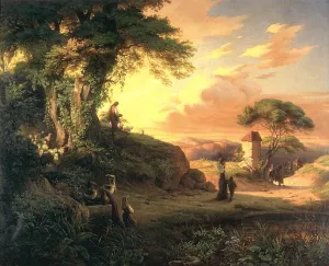 Romantic Scene Oil painting by Henrik Weber