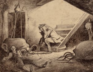 Death of Curate by Henrique Alvim Correa Oil Painting