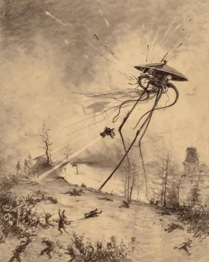 Martian Fighting Machine Hit by Shell by Henrique Alvim Correa Oil Painting