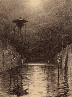 Martian Machine Over the Thames by Henrique Alvim Correa Oil Painting