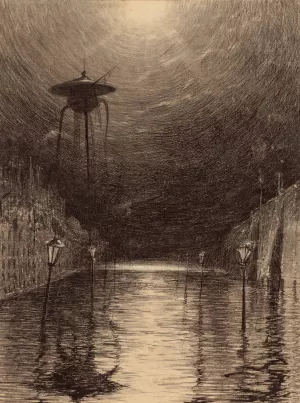 Martian Machine Over the Thames by Henrique Alvim Correa Oil Painting