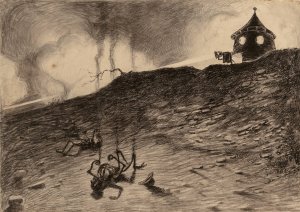 Martian Viewing Carnage by Henrique Alvim Correa Oil Painting