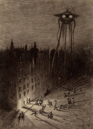 Martian Viewing Drunken Crowd by Henrique Alvim Correa Oil Painting