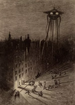 Martian Viewing Drunken Crowd by Henrique Alvim Correa Oil Painting