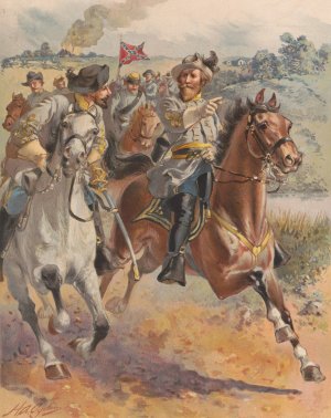 Gen. J.E.B. Stuart's raid around McClellan, June 1862 by Henry Alexander Ogden Oil Painting