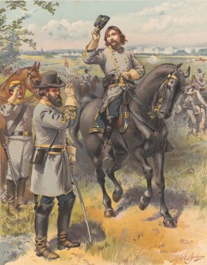 Gen. Pickett taking the order to charge from Gen. Longstreet, Gettysburg, July 3, 1864 by Henry Alexander Ogden Oil Painting