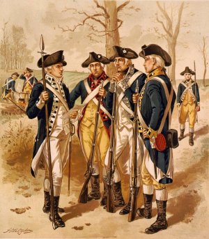 Infantry; Continental Army, 1779-1783, IV by Henry Alexander Ogden Oil Painting